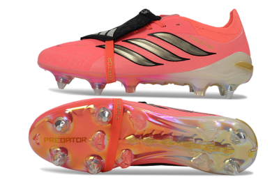 Adidas Predator 26 Elite Fold-Over Tongue SG Football Boots - Pink/Bright Coral/Metallic Gold