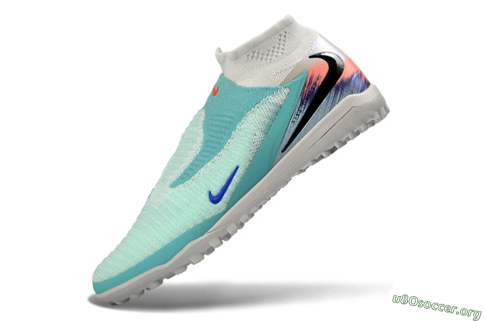 Nike Phantom 6 Elite High TF Football Shoes - Aqua/Coral Splash/Deep Blue 5