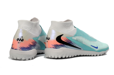 Nike Phantom 6 Elite High TF Football Shoes - Aqua/Coral Splash/Deep Blue