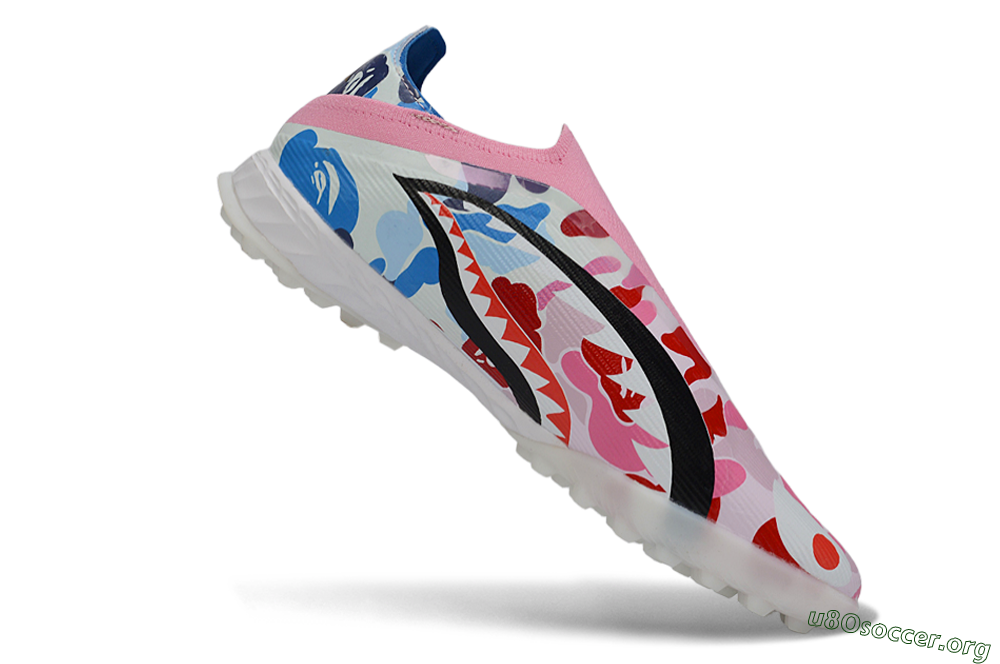 Adidas F50 Pro Laceless TF Football Shoes - Pink/Coral Breeze/Frosted Blue 4
