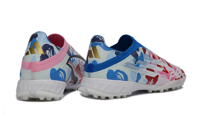 Adidas F50 Pro Laceless TF Football Shoes - Pink/Coral Breeze/Frosted Blue