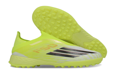 Adidas F50 Pro Laceless TF Football Shoes - Yellow/Electric Yellow/Grey Black