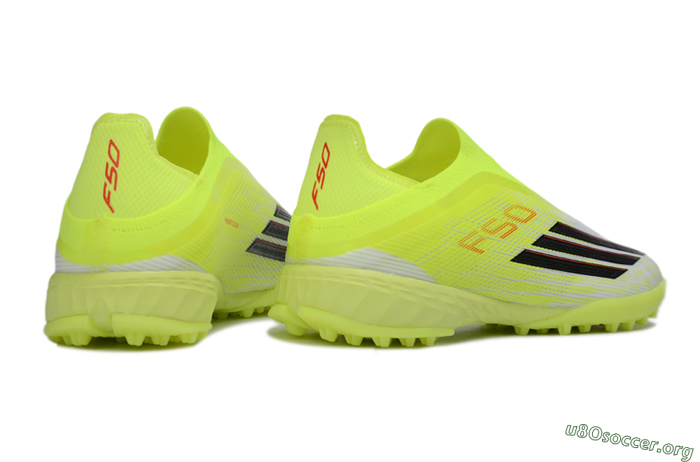 Adidas F50 Pro Laceless TF Football Shoes - Yellow/Electric Yellow/Grey Black 6