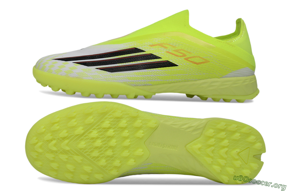 Adidas F50 Pro Laceless TF Football Shoes - Yellow/Electric Yellow/Grey Black 1