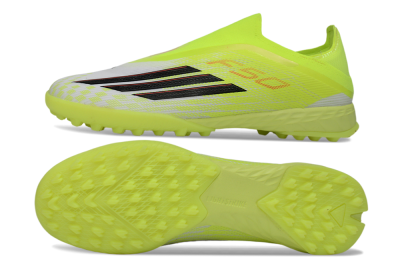 Adidas F50 Pro Laceless TF Football Shoes - Yellow/Electric Yellow/Grey Black