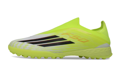 Adidas F50 Pro Laceless TF Football Shoes - Yellow/Electric Yellow/Grey Black