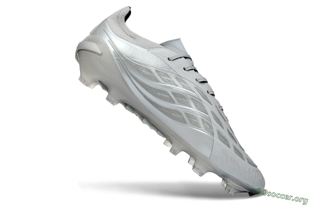 Adidas Predator 26 Elite FG Football Boots - Grey/Silver Mist/Crimson Flash 4