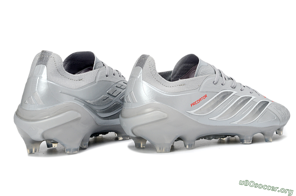 Adidas Predator 26 Elite FG Football Boots - Grey/Silver Mist/Crimson Flash 6