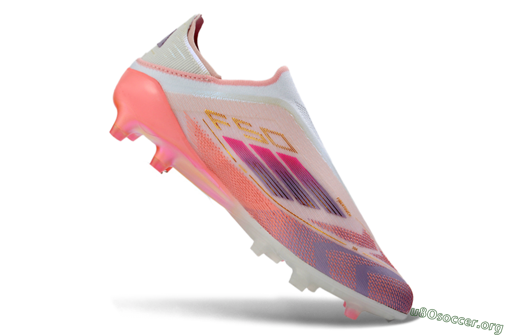 Adidas F50 304 Elite Laceless AG Football Boots - Pink/Coral Pink/Soft Lilac 5