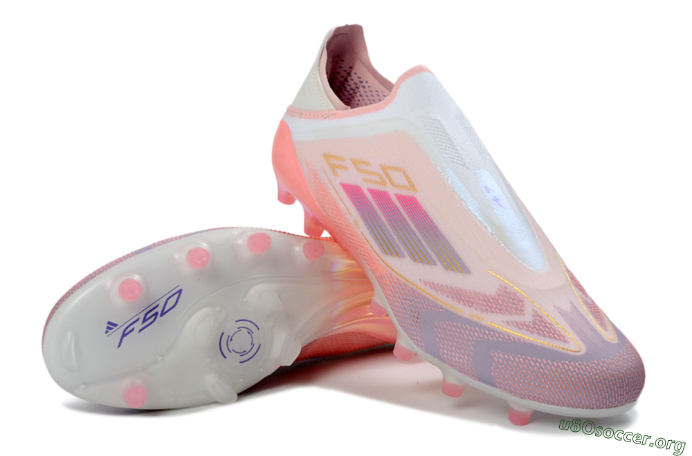 Adidas F50 304 Elite Laceless AG Football Boots - Pink/Coral Pink/Soft Lilac 4