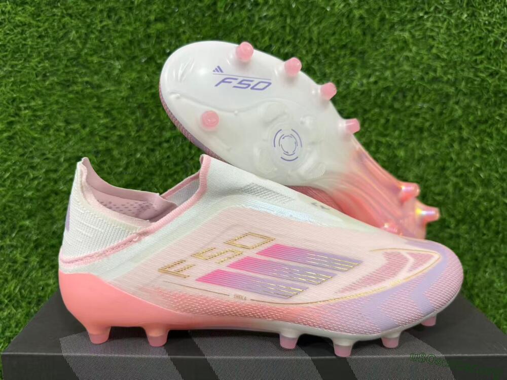 Adidas F50 304 Elite Laceless AG Football Boots - Pink/Coral Pink/Soft Lilac