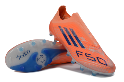 Adidas F50 Elite Laceless AG Football Boots - Orange/Sky Blue/Flame Orange
