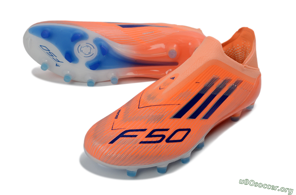 Adidas F50 Elite Laceless AG Football Boots - Orange/Sky Blue/Flame Orange 0