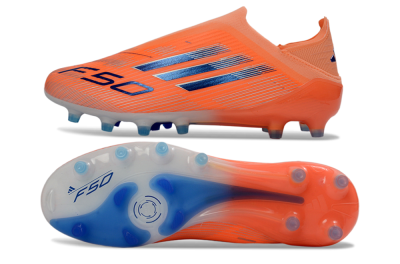 Adidas F50 Elite Laceless AG Football Boots - Orange/Sky Blue/Flame Orange