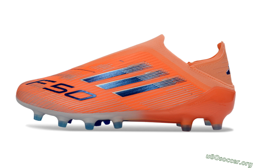 Adidas F50 Elite Laceless AG Football Boots - Orange/Sky Blue/Flame Orange 3