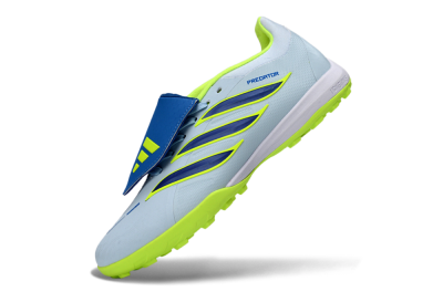 Adidas Predator 26 Elite Fold-Over Tongue TF Football Shoes - Blue/Lime Green/Neon Yellow