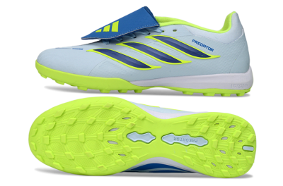 Adidas Predator 26 Elite Fold-Over Tongue TF Football Shoes - Blue/Lime Green/Neon Yellow