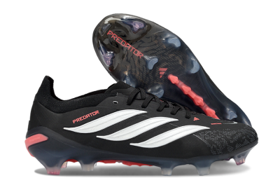 Adidas Predator 26 Elite FG Football Boots - Black/Vibrant Red/Crystal White