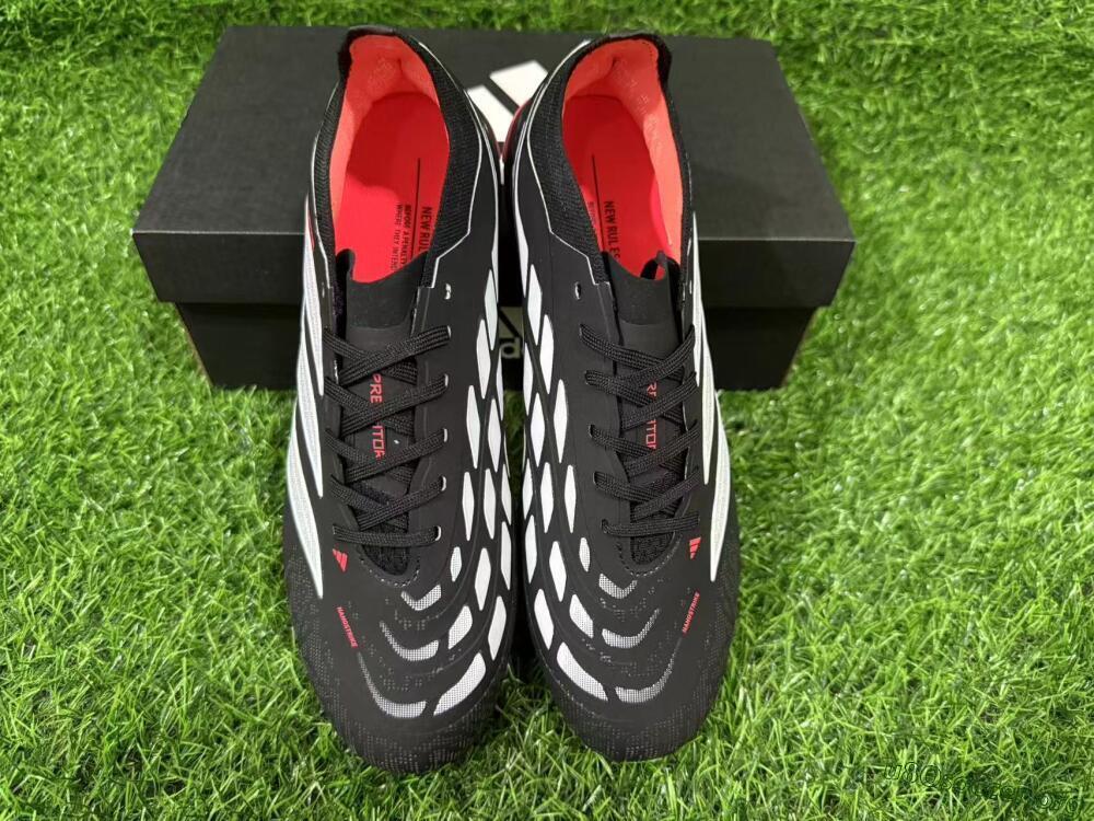 Adidas Predator 26 Elite FG Football Boots - Black/Vibrant Red/Crystal White