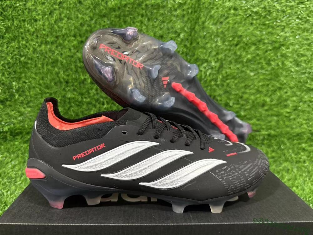 Adidas Predator 26 Elite FG Football Boots - Black/Vibrant Red/Crystal White