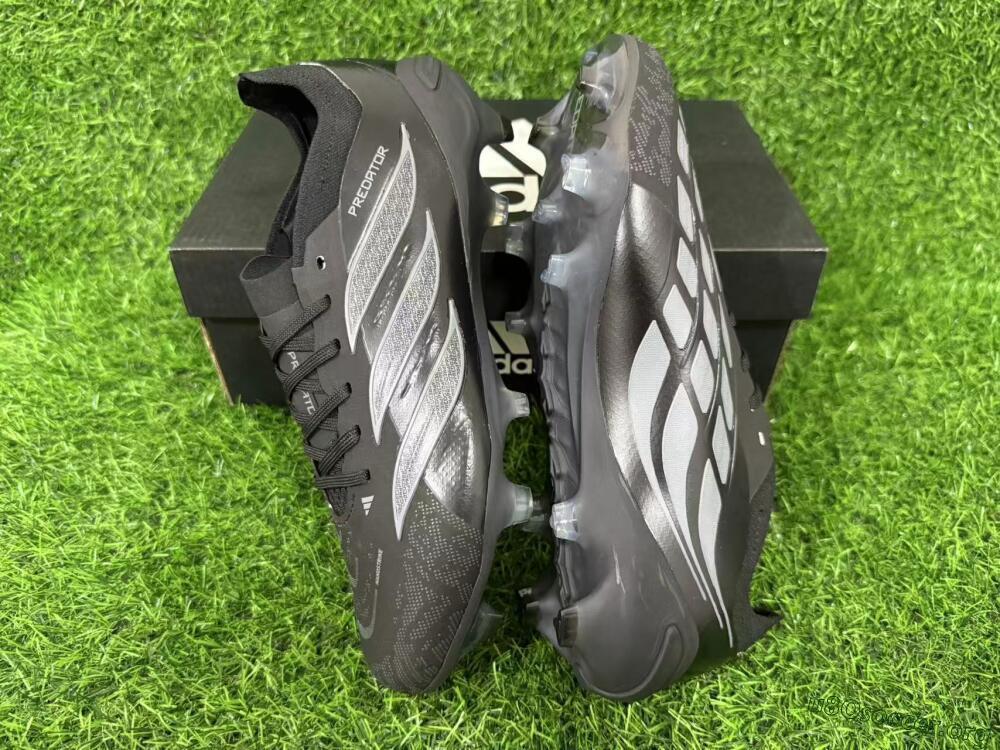 Adidas Predator 26 Elite FG Football Boots - Black/Graphite Grey/Dark Shadow