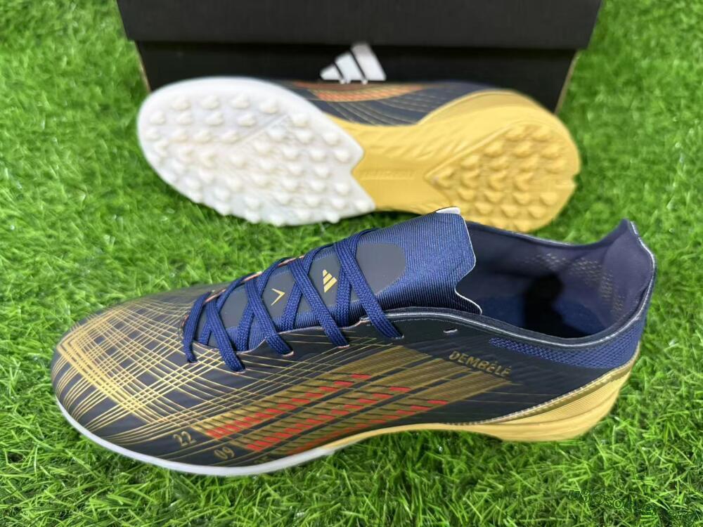 Adidas F50 Pro TF Football Shoes - Navy/Metallic Gold/Dark Red