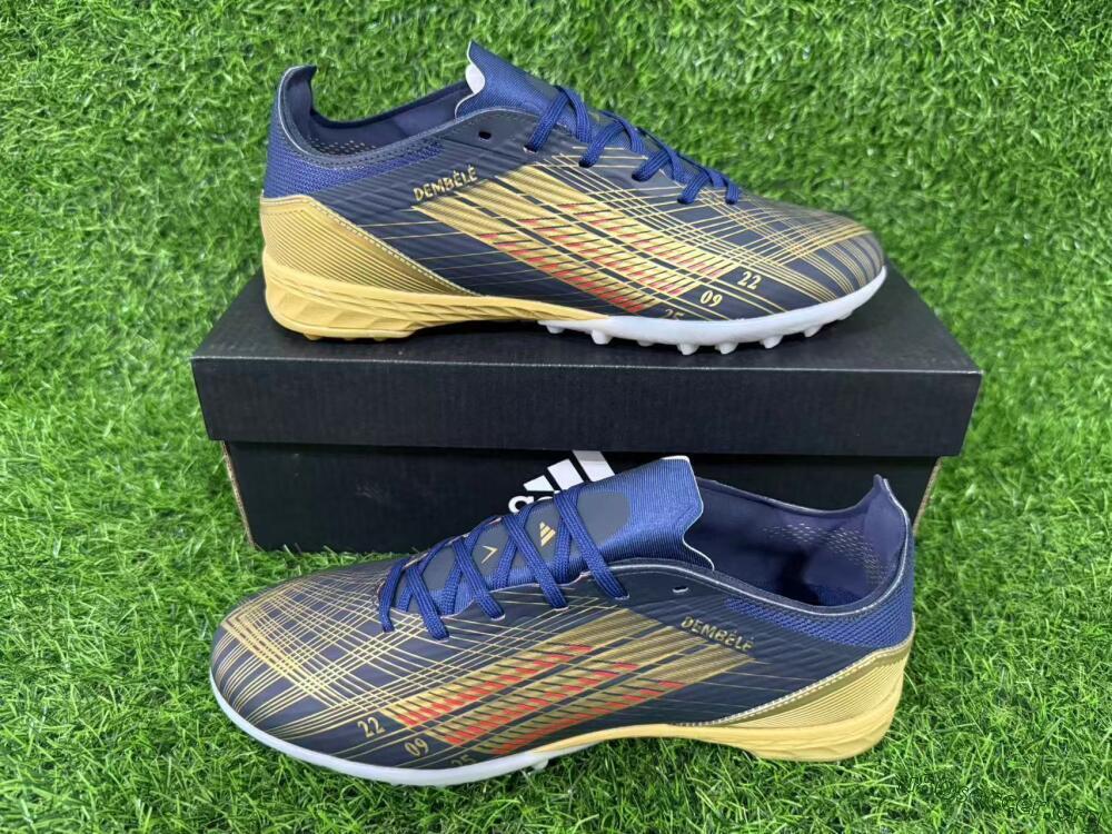 Adidas F50 Pro TF Football Shoes - Navy/Metallic Gold/Dark Red