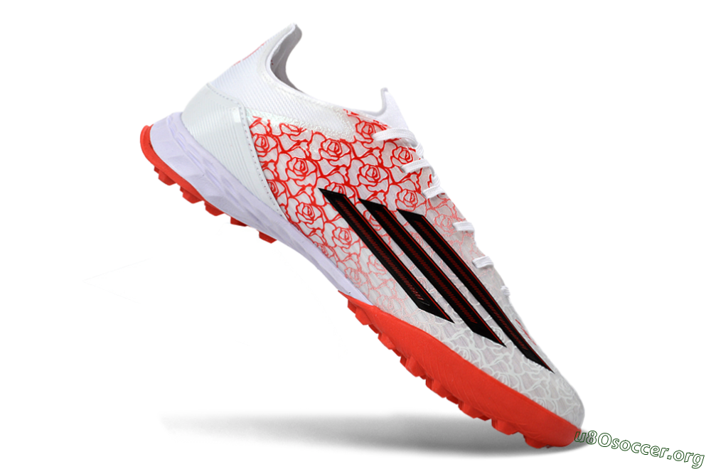 Adidas F50 Pro TF Football Shoes - White/Coral Red/Crimson 4
