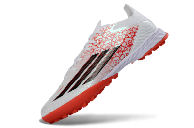 Adidas F50 Pro TF Football Shoes - White/Coral Red/Crimson