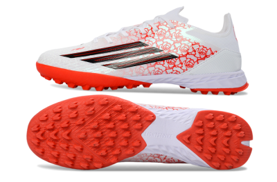 Adidas F50 Pro TF Football Shoes - White/Coral Red/Crimson