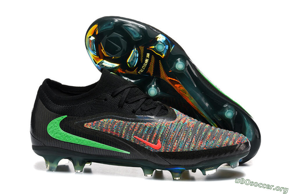 Nike Phantom 6 Elite High FG Football Boots - Black/Electric Green/Red Blaze 2