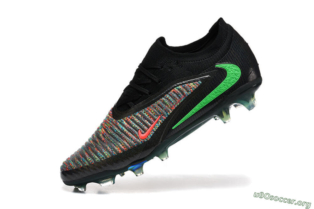 Nike Phantom 6 Elite High FG Football Boots - Black/Electric Green/Red Blaze 8