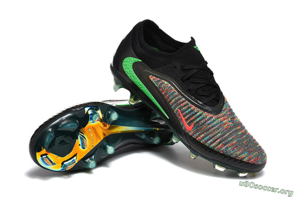 Nike Phantom 6 Elite High FG Football Boots - Black/Electric Green/Red Blaze 4