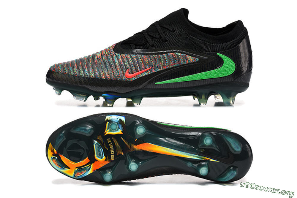 Nike Phantom 6 Elite High FG Football Boots - Black/Electric Green/Red Blaze 1