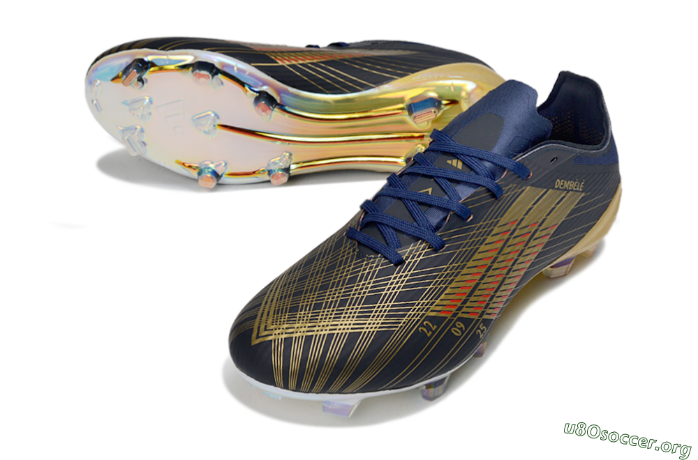 Dembélé x Adidas F50 Elite FG Football Boots - Navy/Gold Rush/Shimmering Ocean 0