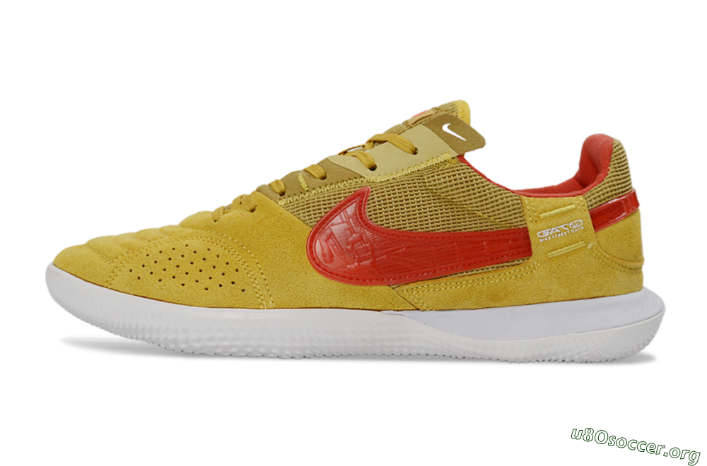 Nike Street Gato IC Football Shoes - Yellow/Solar Yellow/Crimson Red 3