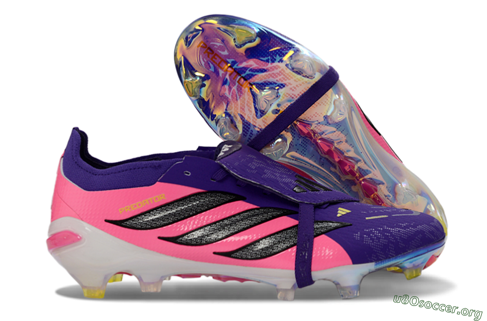 Adidas Predator 26 Elite Fold-Over Tongue FG Football Boots - Purple/Neon Pink/Black 2