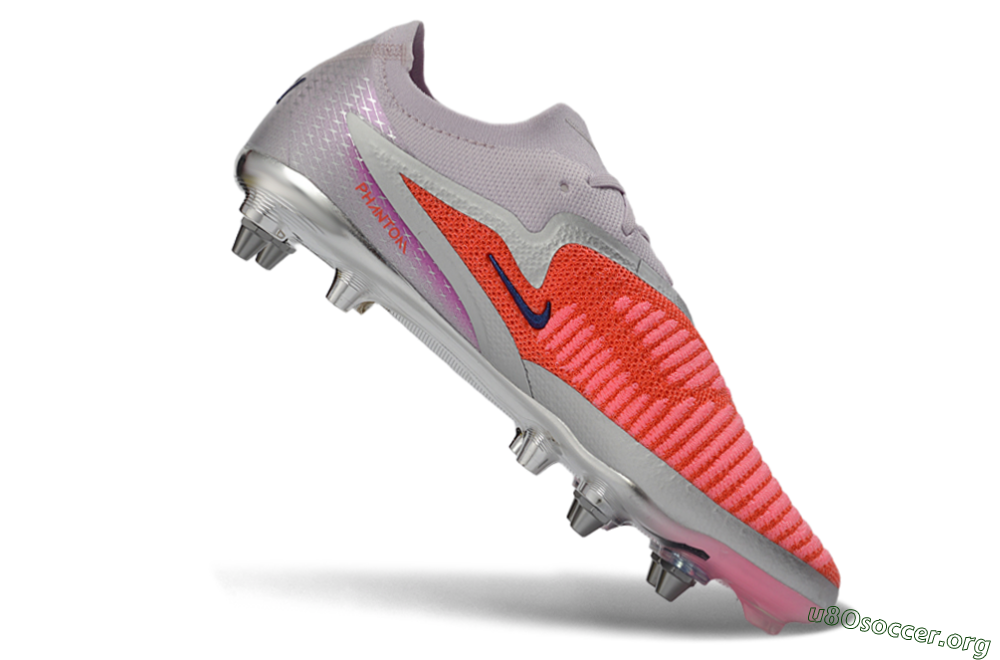Nike Phantom 6 Elite Low SG Football Boots - Pink/Electric Orange/Silver 4