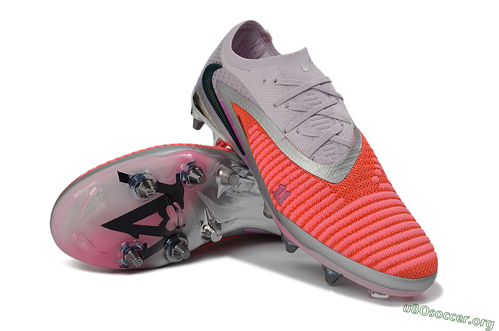 Nike Phantom 6 Elite Low SG Football Boots - Pink/Electric Orange/Silver 0