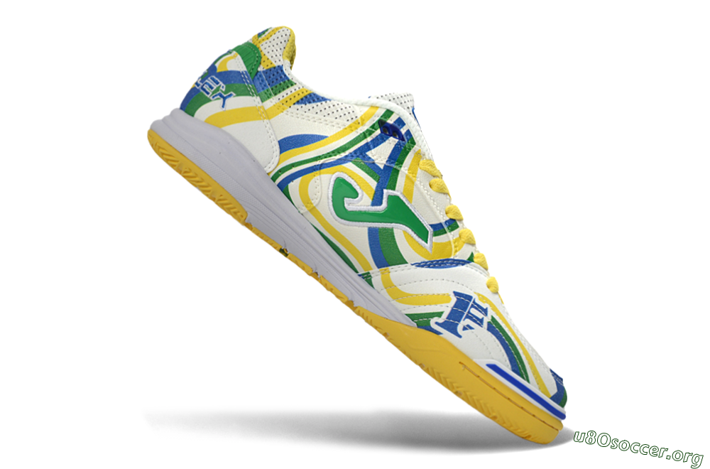 Joma Top Flex IC Football Shoes - Yellow/Vibrant Green/Blue Wave 4