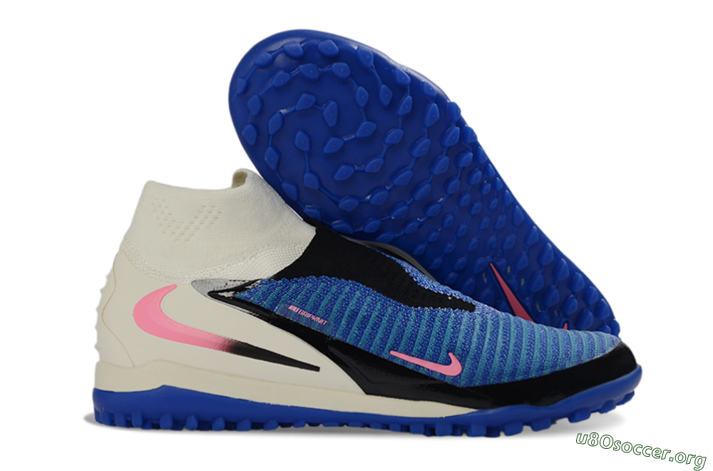 Nike Phantom 6 Elite High TF Football Shoes - Blue/Electric Blue/Fuchsia Pink 2