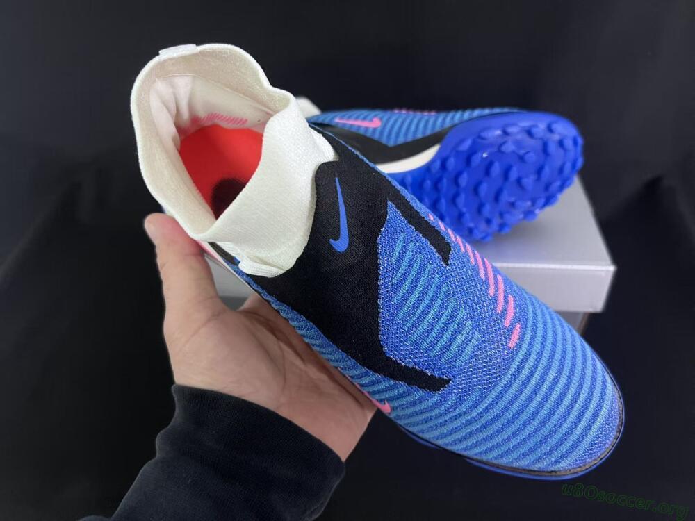 Nike Phantom 6 Elite High TF Football Shoes - Blue/Electric Blue/Fuchsia Pink