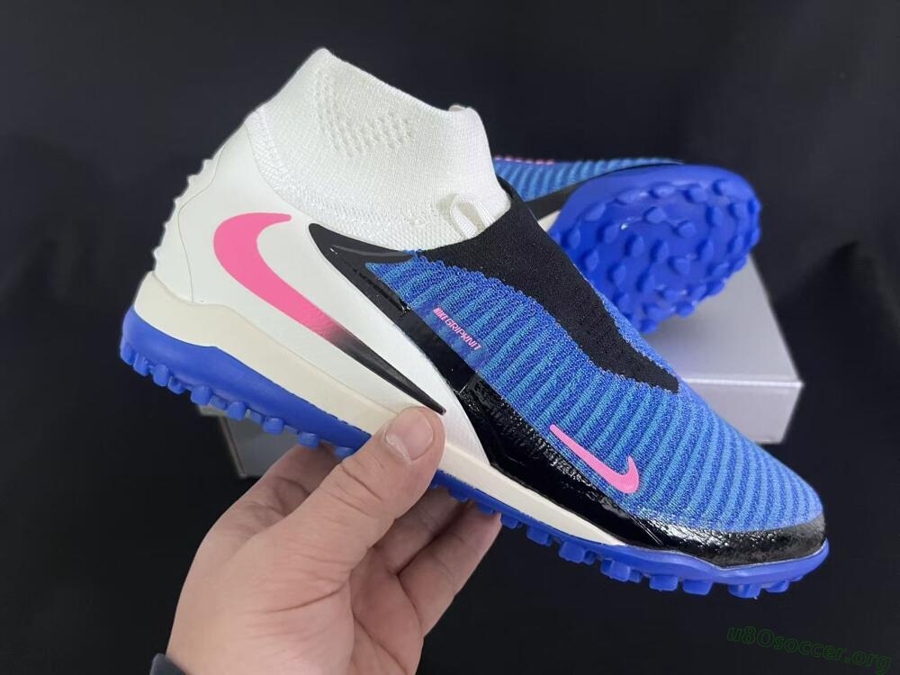 Nike Phantom 6 Elite High TF Football Shoes - Blue/Electric Blue/Fuchsia Pink