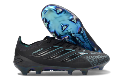 Adidas Predator 26 Elite FG Football Boots - Black/Teal Burst/Iridescent Blue