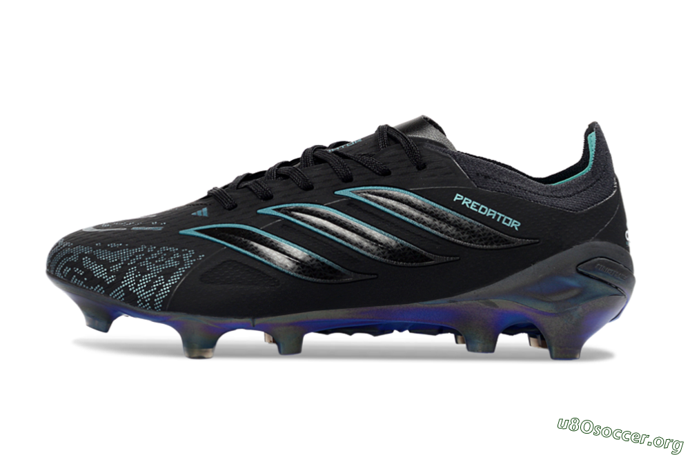 Adidas Predator 26 Elite FG Football Boots - Black/Teal Burst/Iridescent Blue 3