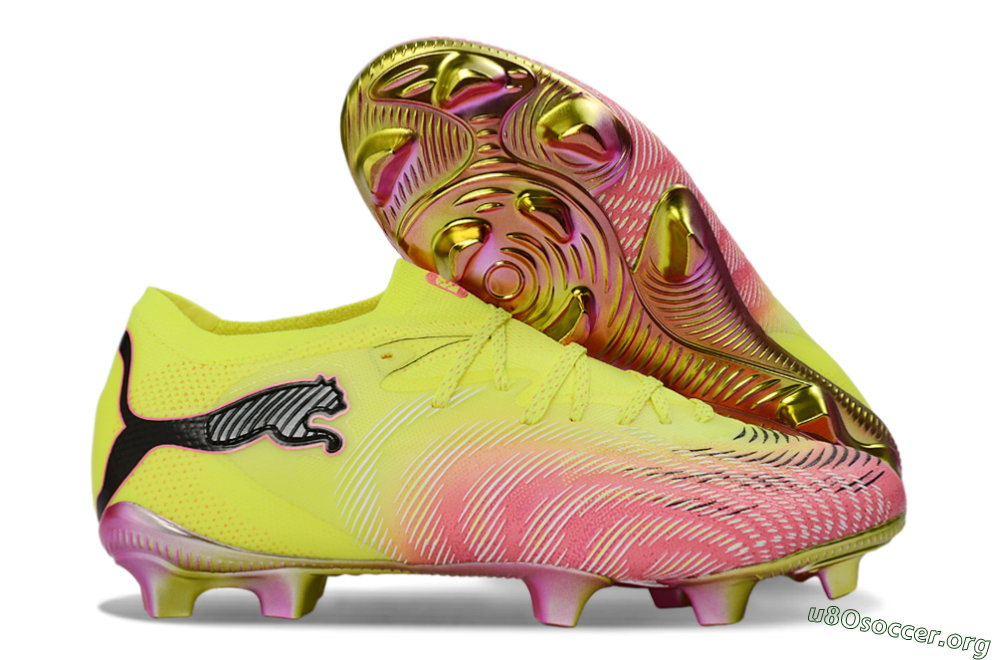 Puma Future 8 Ultimate FG Football Boots - Yellow/Neon Pink/Gold 2