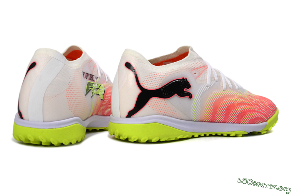Puma Future 8 Ultimate TF Football Shoes - Pink/Lime Green/White 6