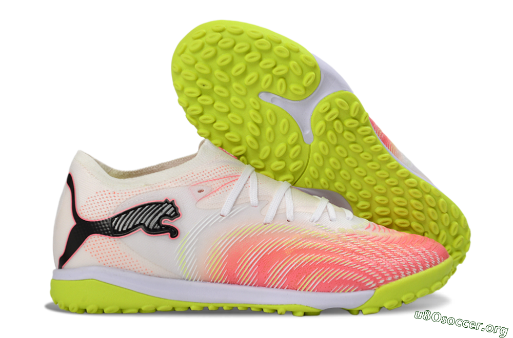 Puma Future 8 Ultimate TF Football Shoes - Pink/Lime Green/White 2