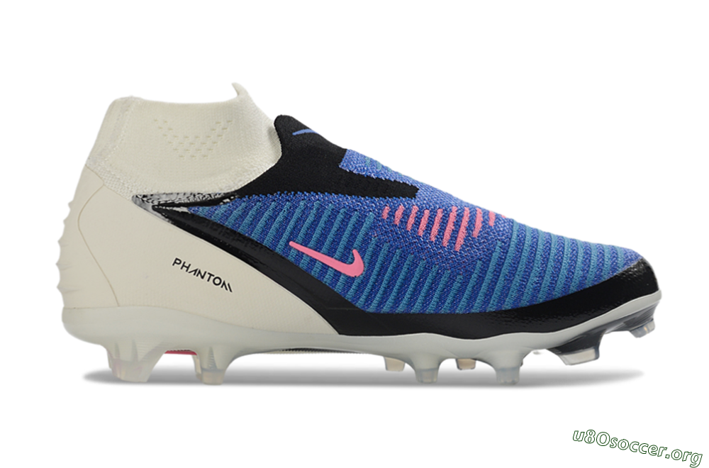 Nike Phantom 6 Elite High FG Football Boots - Blue/Electric Blue/Neon Pink 7