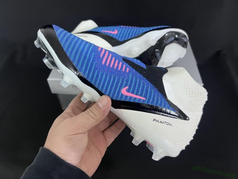 Nike Phantom 6 Elite High FG Football Boots - Blue/Electric Blue/Neon Pink